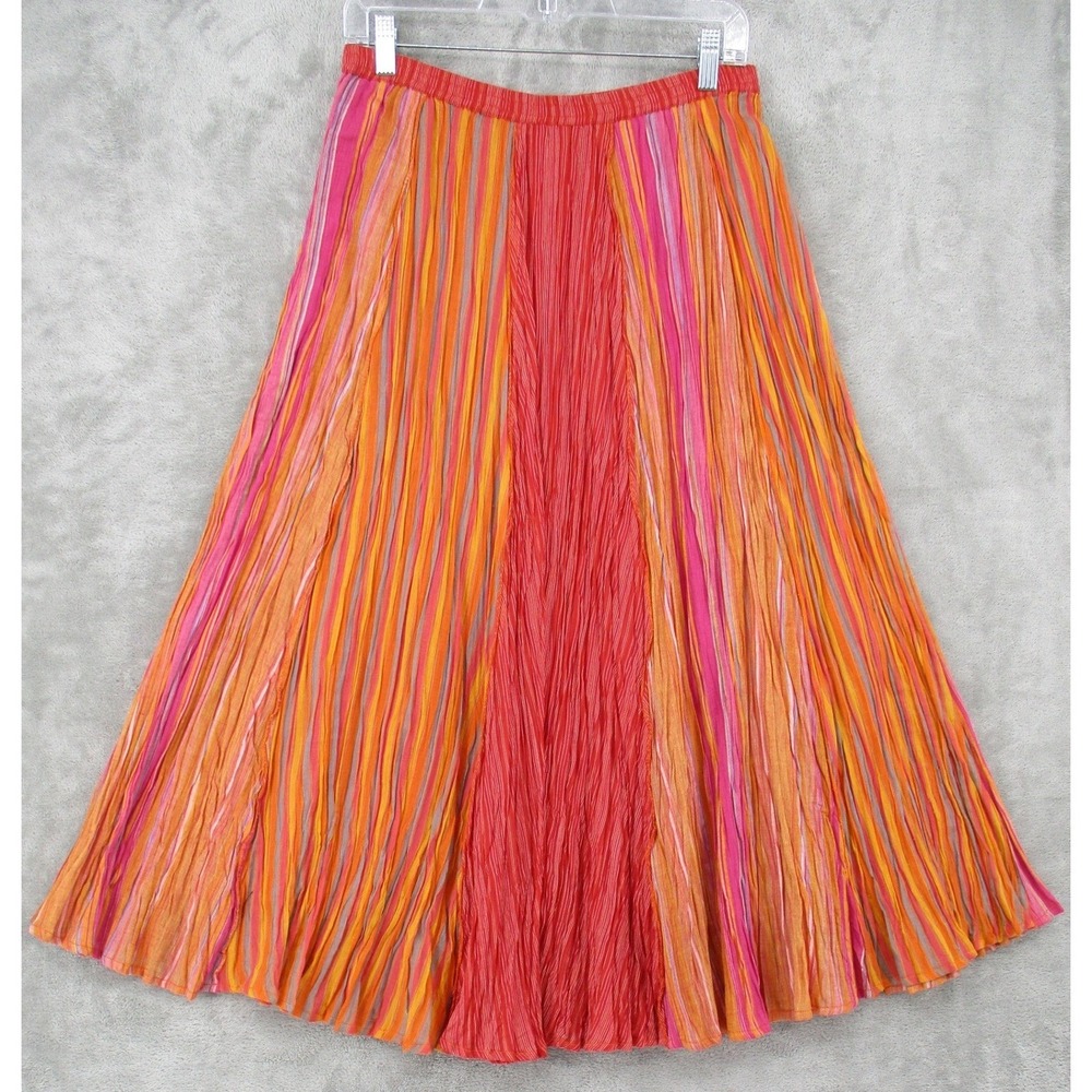 Coldwater Creek Skirt Womens XS Midi Broomstick Modest Boho Artsy Art to Wear